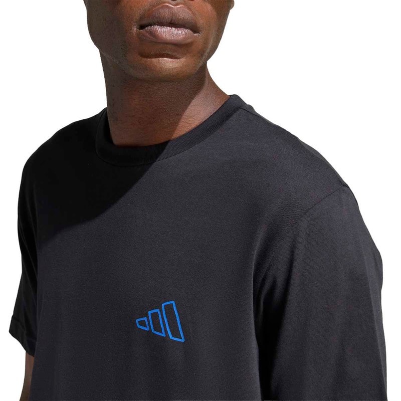 adidas Mens Triple Stripe Vibe Back Graphic T-Shirt Black - Image 3