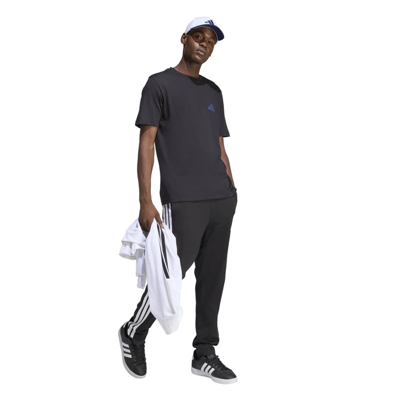 adidas Mens Triple Stripe Vibe Back Graphic T-Shirt Black - Image 5