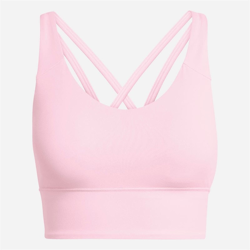 adidas Womens 3 Stripes Studio All Me Light Support Sports Bra True Pink