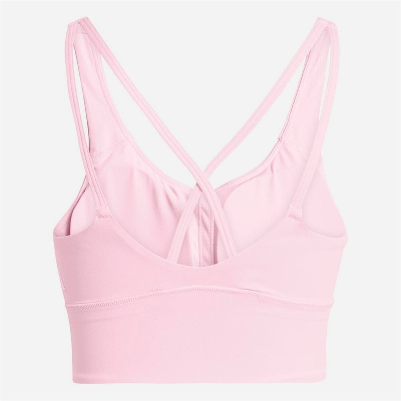 adidas Womens 3 Stripes Studio All Me Light Support Sports Bra True Pink - Image 2