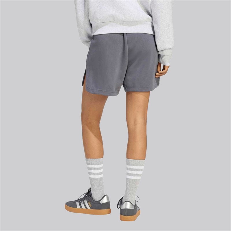 adidas Womens 3 Stripes Studio Loose Fit Fleece Shorts Aurora Onix - Image 2