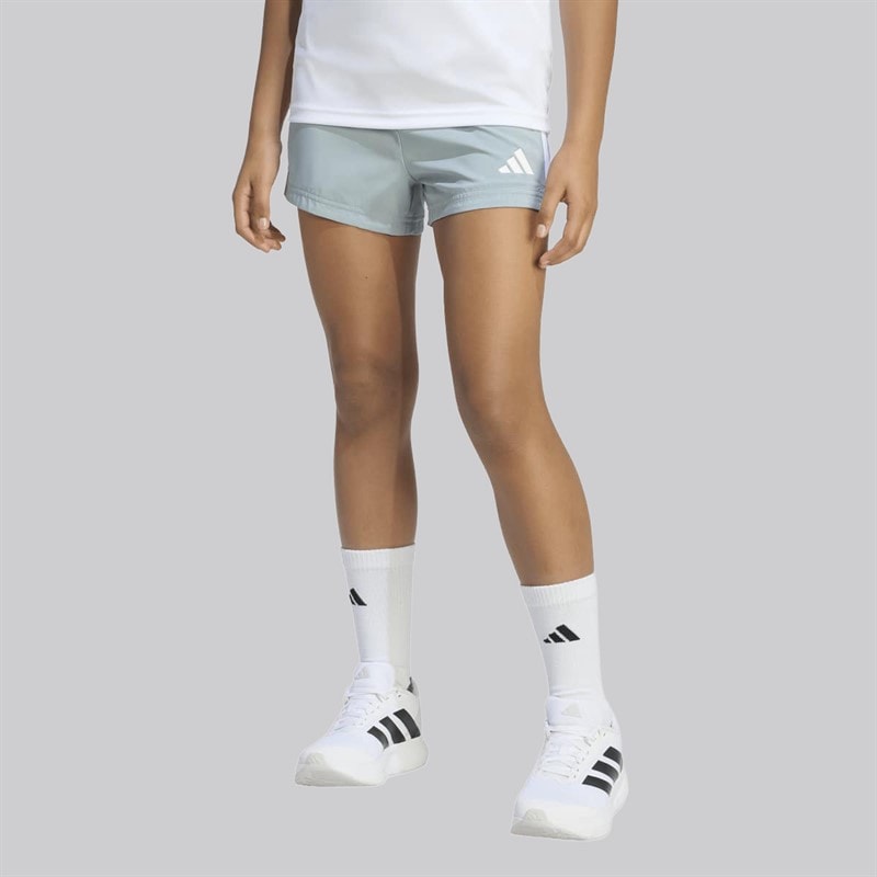 adidas Junior Girls Train Essentials 3-Stripes Shorts Wonder Sage/White