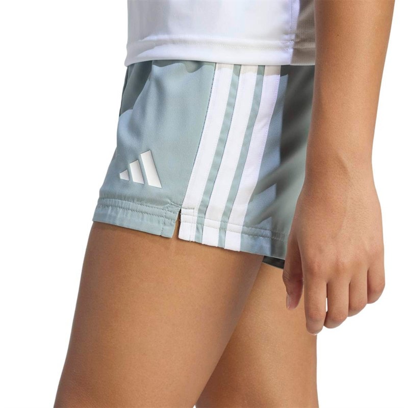 adidas Junior Girls Train Essentials 3-Stripes Shorts Wonder Sage/White - Image 3