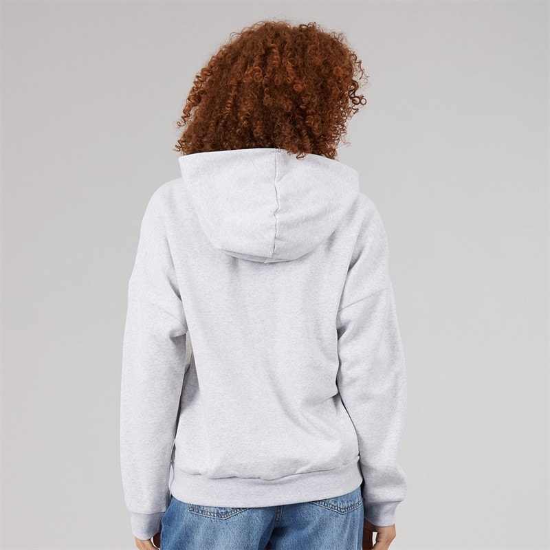adidas Womens 3 Stripes Studio Hoodie Light Grey Heather - Image 2