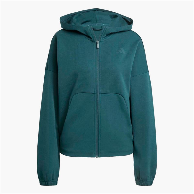 adidas Womens Future Icons Small Logo Full Zip Hoodie Aurora Ivy