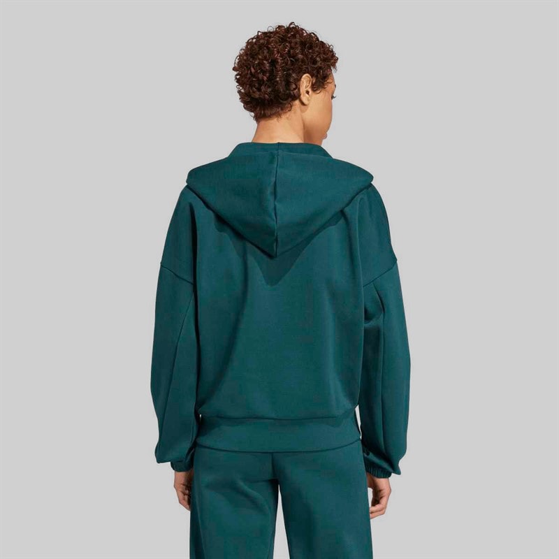 adidas Womens Future Icons Small Logo Full Zip Hoodie Aurora Ivy - Image 3