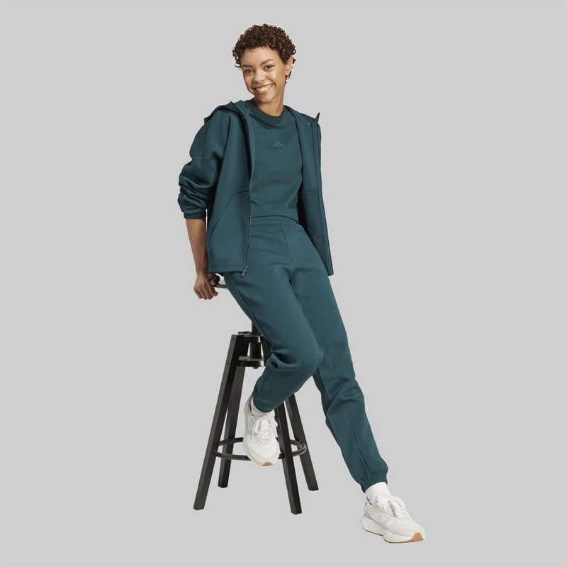 adidas Womens Future Icons Small Logo Full Zip Hoodie Aurora Ivy - Image 4