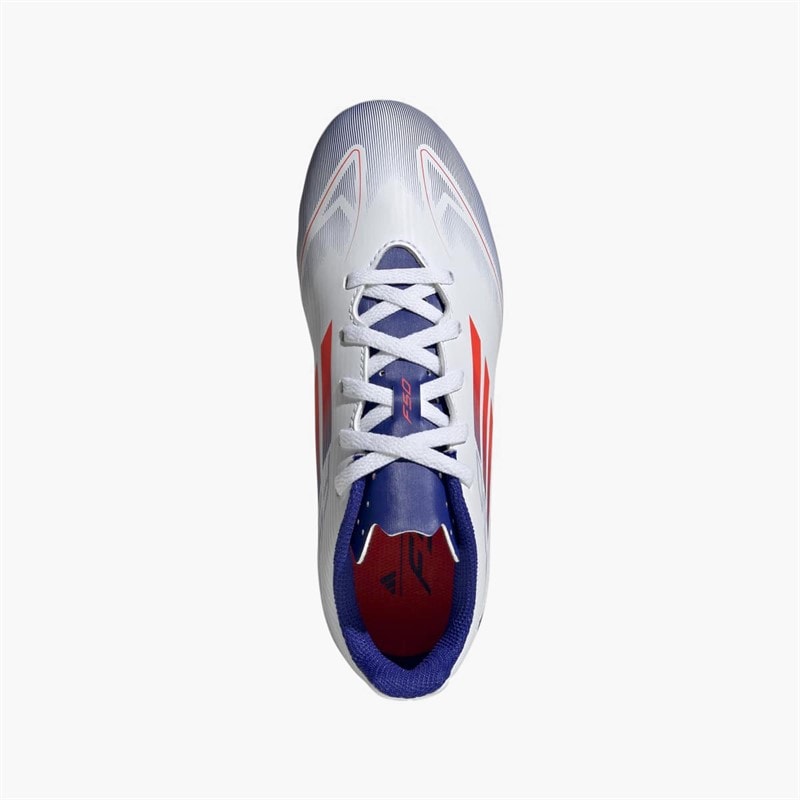 adidas Junior F50 Club Advancement Pack FG Firm Ground Football Boots Cloud White/Solar Red/Lucid Blue - Image 4
