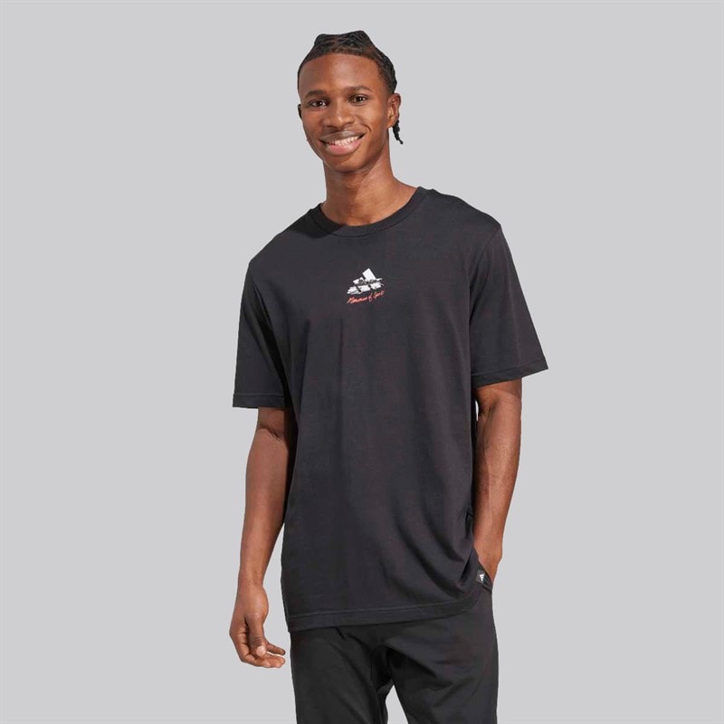 adidas Mens Memories Of Sport Gallery Back Graphic T-Shirt Black - Image 2