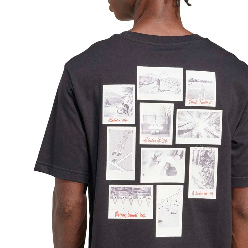 adidas Mens Memories Of Sport Gallery Back Graphic T-Shirt Black - Image 3