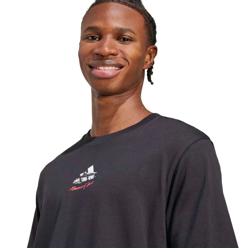 adidas Mens Memories Of Sport Gallery Back Graphic T-Shirt Black - Image 4