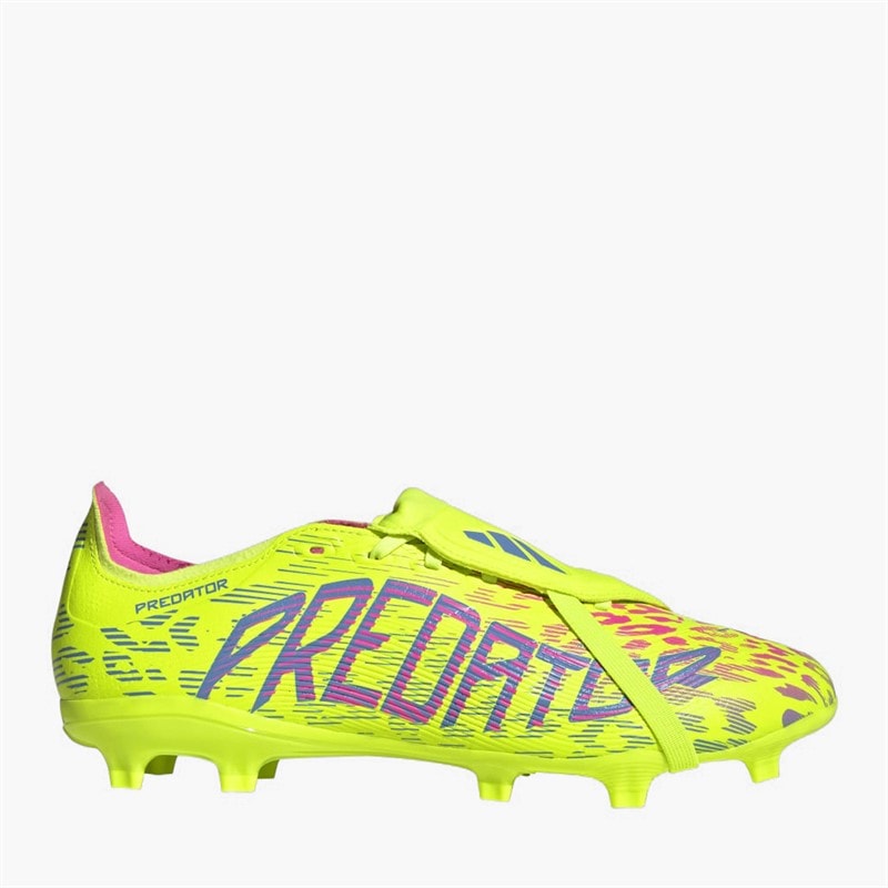 adidas Mens Predator League Tongue FG/MG Firm/Multi Ground Football Boots Lucid Lemon/Blue Fusion/Lucid Pink