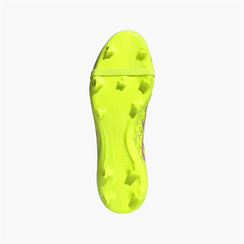 adidas Mens Predator League Tongue FG/MG Firm/Multi Ground Football Boots Lucid Lemon/Blue Fusion/Lucid Pink - Image 2