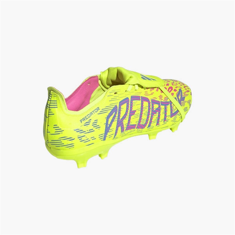 adidas Mens Predator League Tongue FG/MG Firm/Multi Ground Football Boots Lucid Lemon/Blue Fusion/Lucid Pink - Image 3