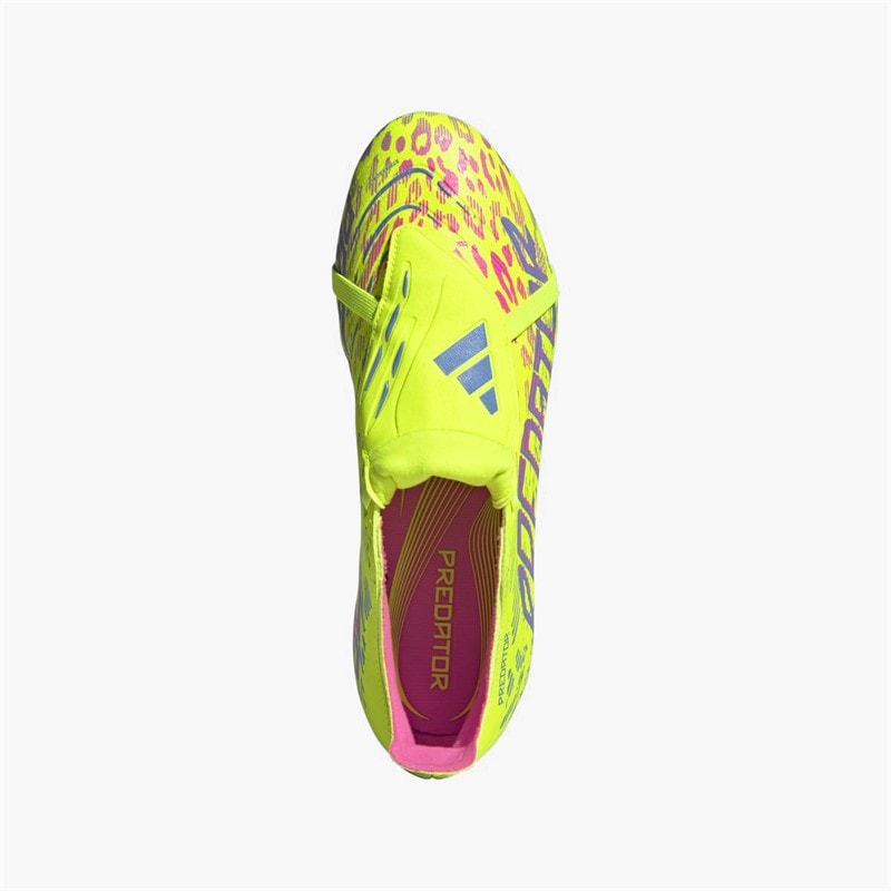 adidas Mens Predator League Tongue FG/MG Firm/Multi Ground Football Boots Lucid Lemon/Blue Fusion/Lucid Pink - Image 4