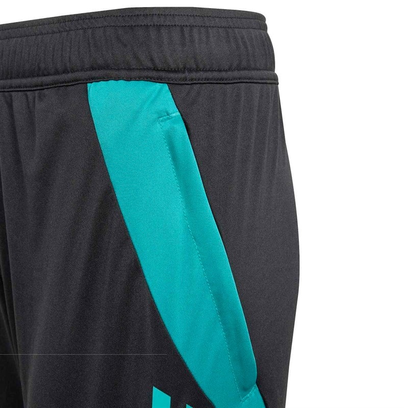 adidas Junior NZR New Zealand All Blacks Gym Shorts All Black/Pure Teal - Image 5