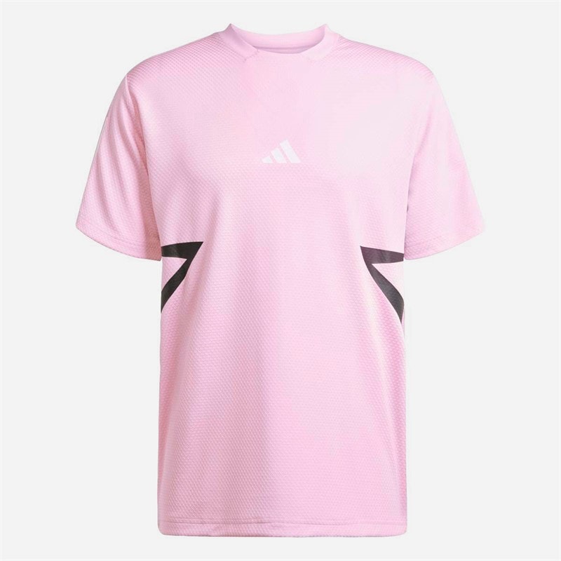 adidas Mens House Of Tiro Colour Block T-Shirt True Pink/Black