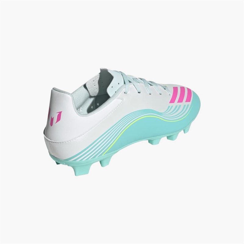 adidas Mens F50 Messi Club Aurora Radiante Pack FG Firm Ground Football Boots Cloud White/Lucid Pink/Flash Aqua - Image 3
