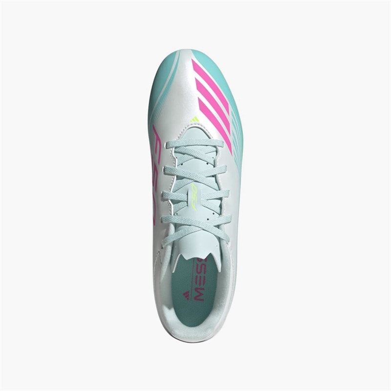 adidas Mens F50 Messi Club Aurora Radiante Pack FG Firm Ground Football Boots Cloud White/Lucid Pink/Flash Aqua - Image 4