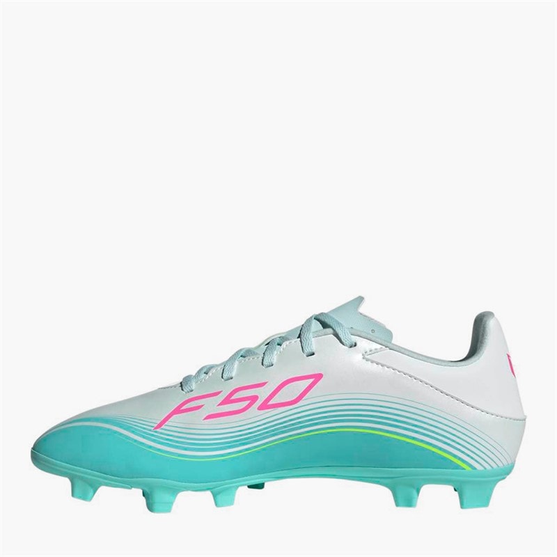 adidas Mens F50 Messi Club Aurora Radiante Pack FG Firm Ground Football Boots Cloud White/Lucid Pink/Flash Aqua - Image 5