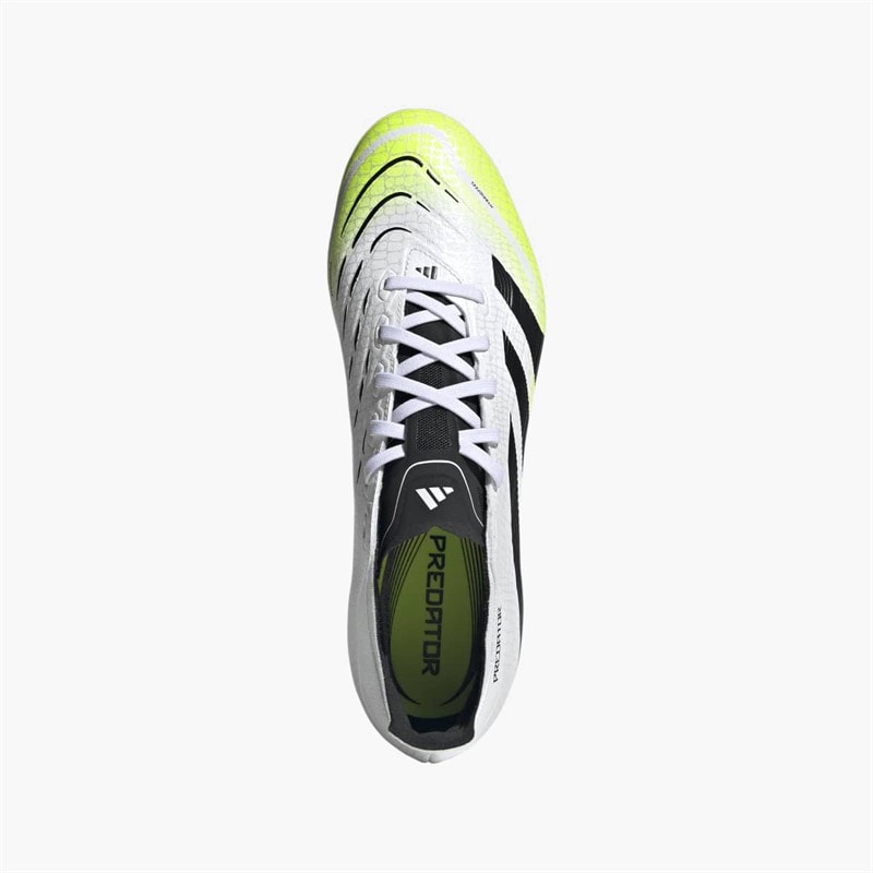 adidas Mens Predator League MG Multi Ground Football Boots Cloud White/Core Black/Lucid Lemon - Image 4