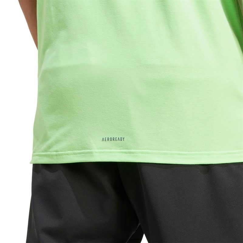 adidas Mens Designed For Training Workout T-Shirt Lime Burst - Image 5
