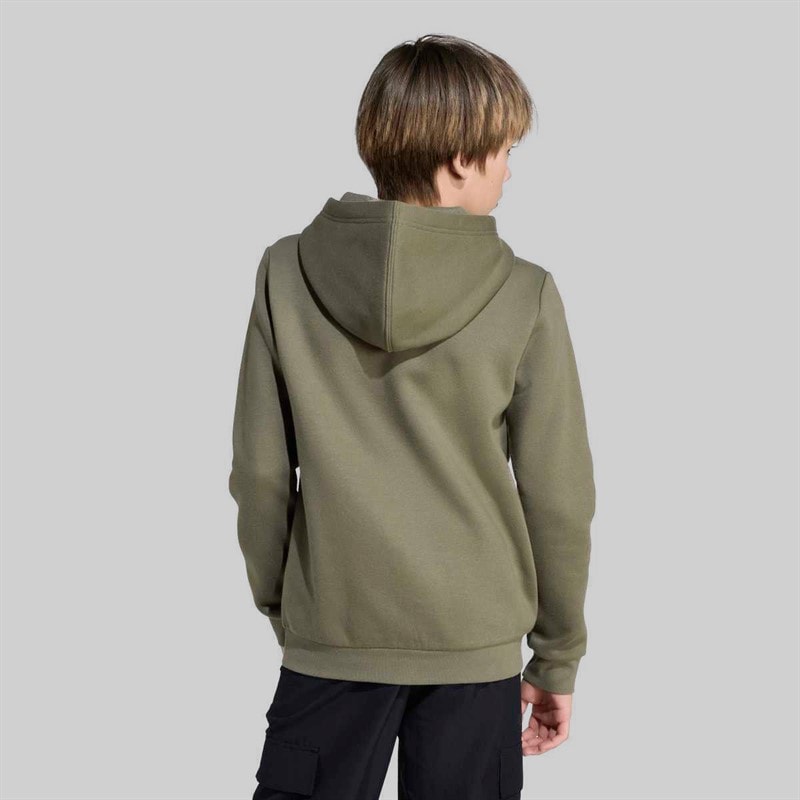 adidas Junior Boys Camo Graphic Hoodie Olive Strata - Image 3