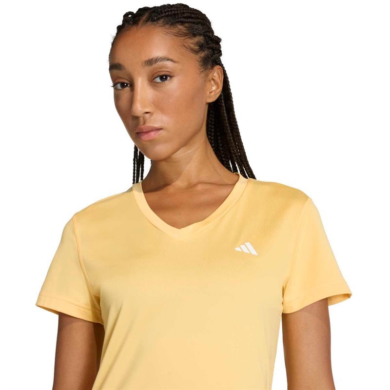 adidas Womens Workout Essentials V-Neck T-Shirt Semi Ice Tangerine - Image 5