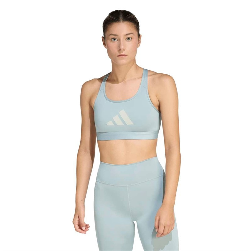 adidas Womens Primeliftreact Graphic Light Support Sports Bra Wonder Sage - Image 4