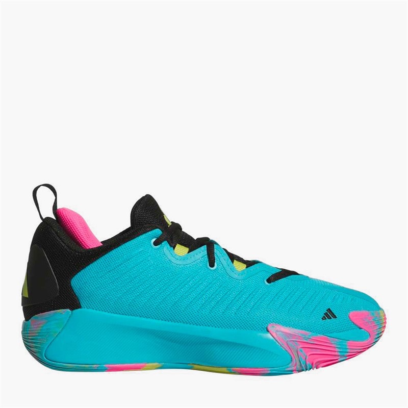 adidas Mens Initiation Basketball Shoes Lucid Cyan/Core Black/Preloved Lime