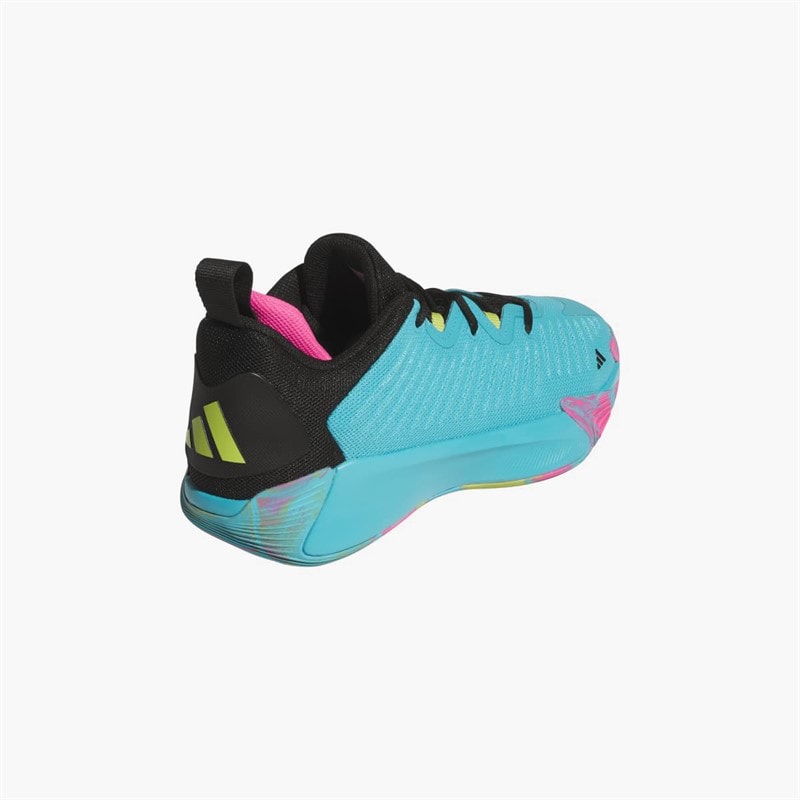 adidas Mens Initiation Basketball Shoes Lucid Cyan/Core Black/Preloved Lime - Image 3