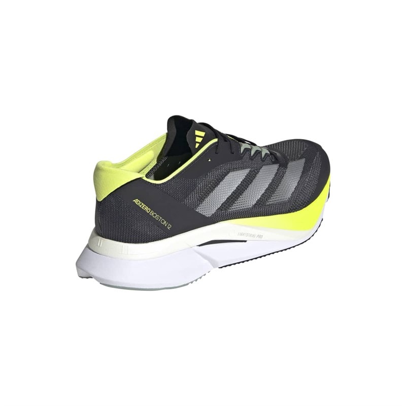 adidas Mens Adizero Boston 12 Lightstrike Pro Neutral Running Shoes Aurora Ink/Silver Metallic/Pulse Lime - Image 3