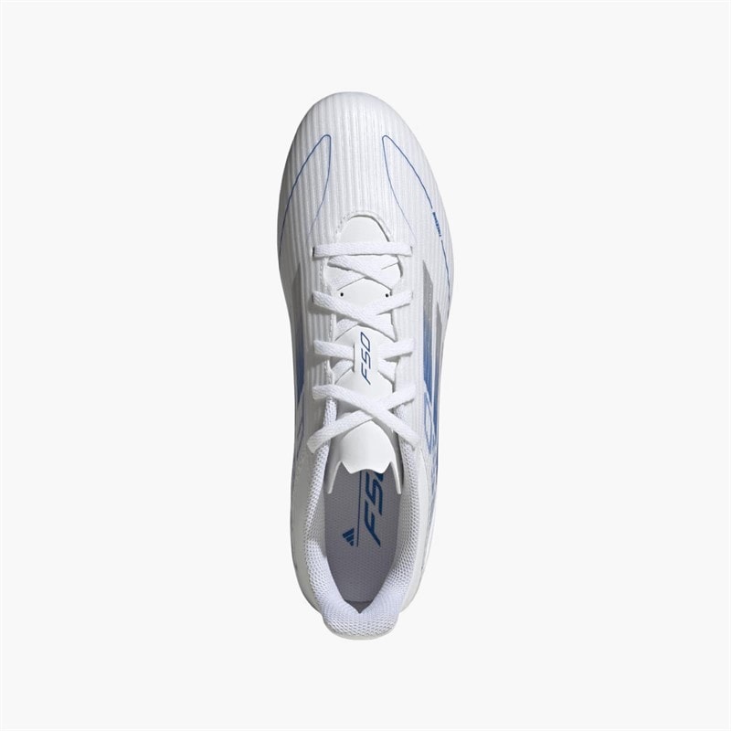 adidas Mens F50 Club Polar Victory Pack FG Firm Ground Football Boots White/Silver Metallic/White - Image 4