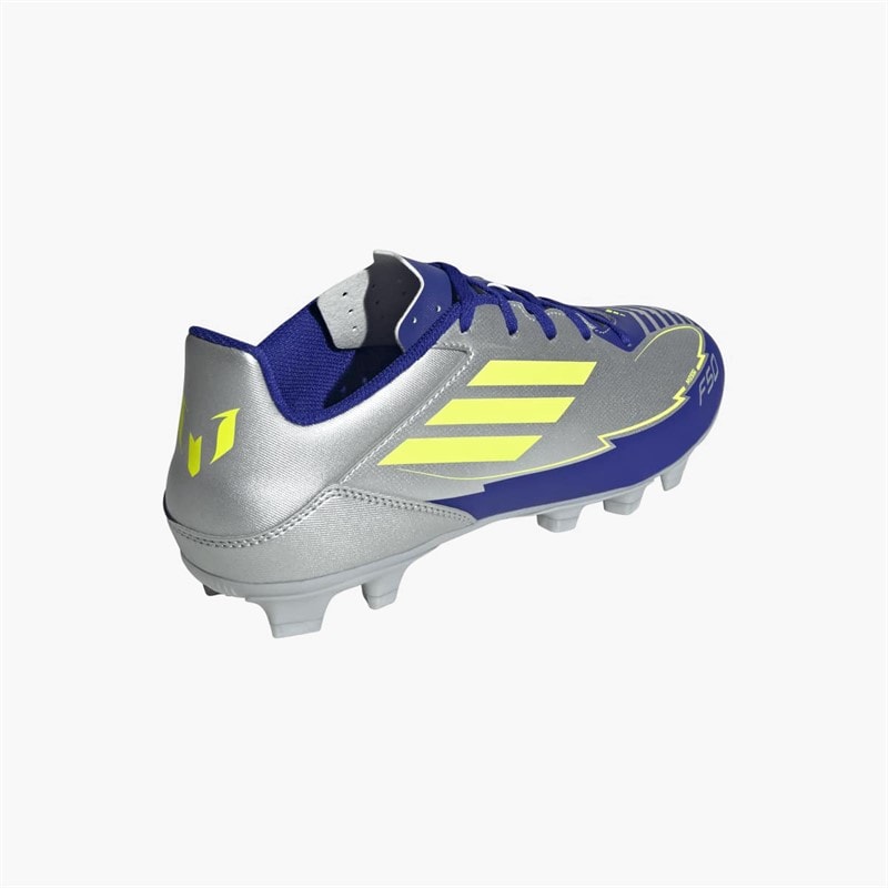 adidas Mens F50 Club Messi La Vida Rapida Pack FG/MG Firm/Multi Ground Football Boots Silver Metallic/Solar Yellow/Lucid Blue - Image 3