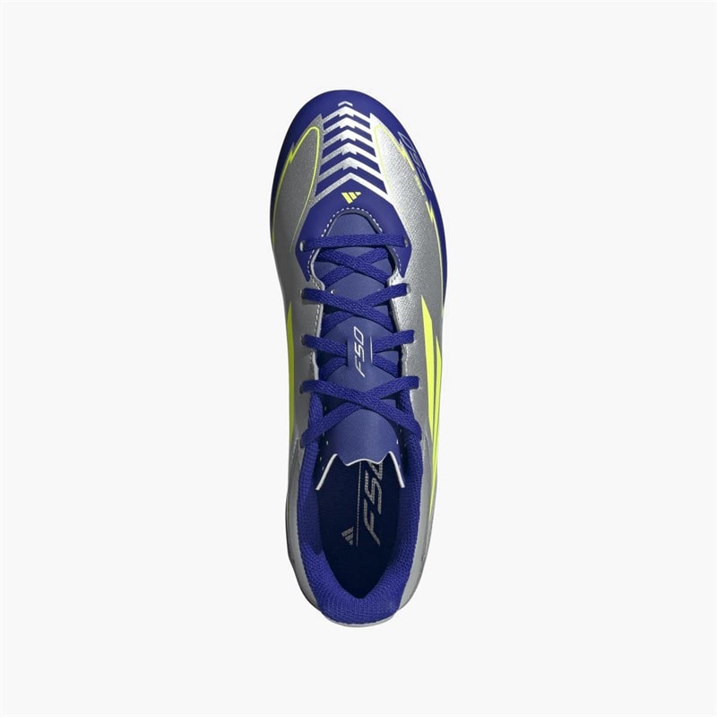 adidas Mens F50 Club Messi La Vida Rapida Pack FG/MG Firm/Multi Ground Football Boots Silver Metallic/Solar Yellow/Lucid Blue - Image 4