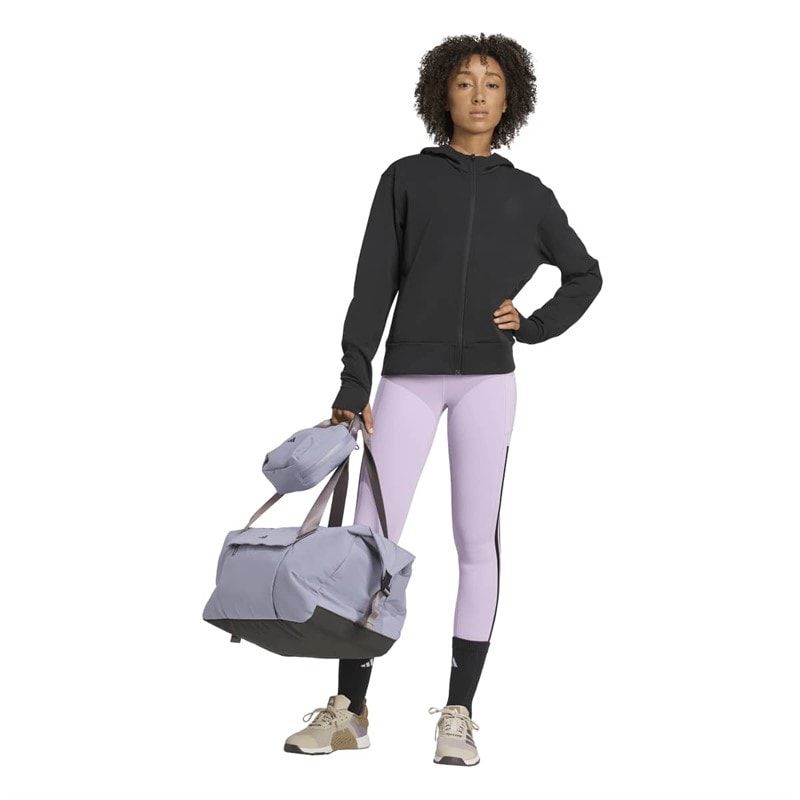 adidas Womens Optime 3 Stripes Leggings Powder Plum - Image 4