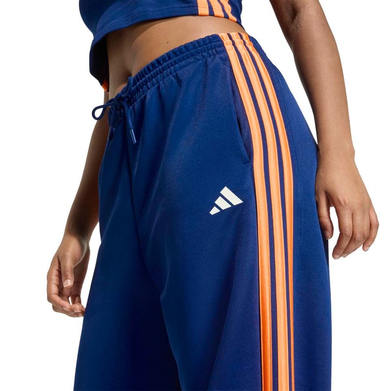 adidas Womens Stadium 3-Stripes Track Pants Dark Blue/Pure Orange/Off White - Image 3
