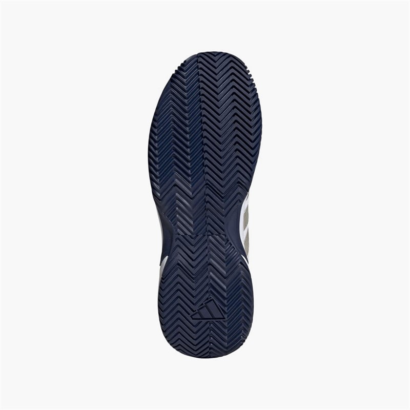 adidas Mens Gamecourt 2 Tennis Shoes Cloud White/Cyber Metallic/Dark Blue - Image 2