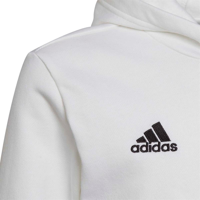 adidas Junior Boys Entrada 22 Pullover Hoodie White/Black - Image 3