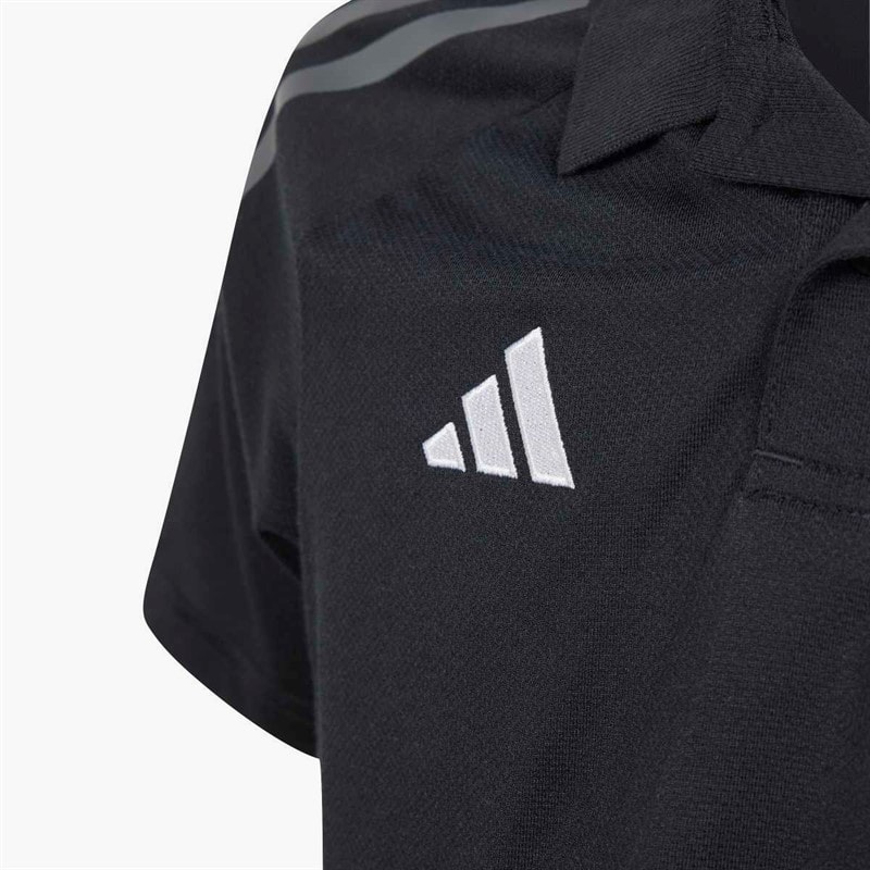 adidas Boys Junior Tiro 24 Competition Polo Shirt Black/Team Dark Grey - Image 4