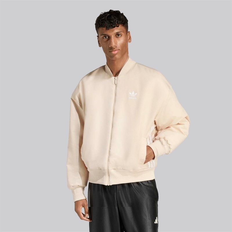 adidas Mens Stadium Bomber Jacket Crystal Linen
