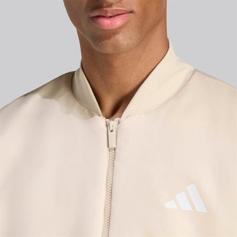 adidas Mens Stadium Bomber Jacket Crystal Linen - Image 3