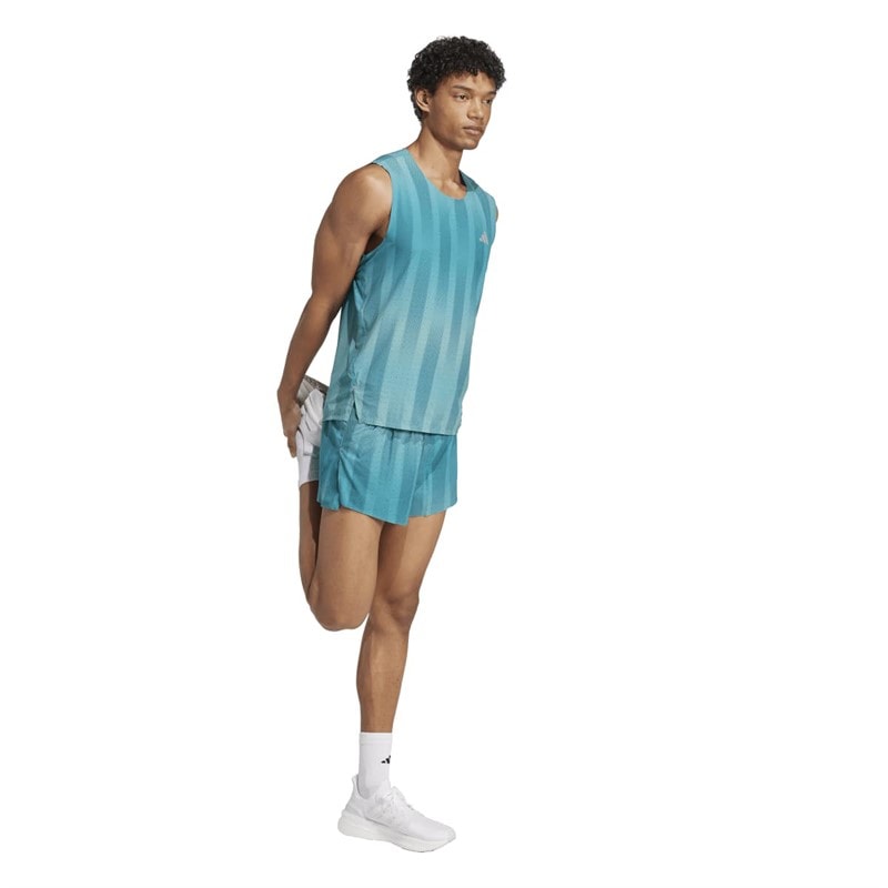 adidas Mens Adizero Running Shorts Powder Teal/Pure Teal - Image 4