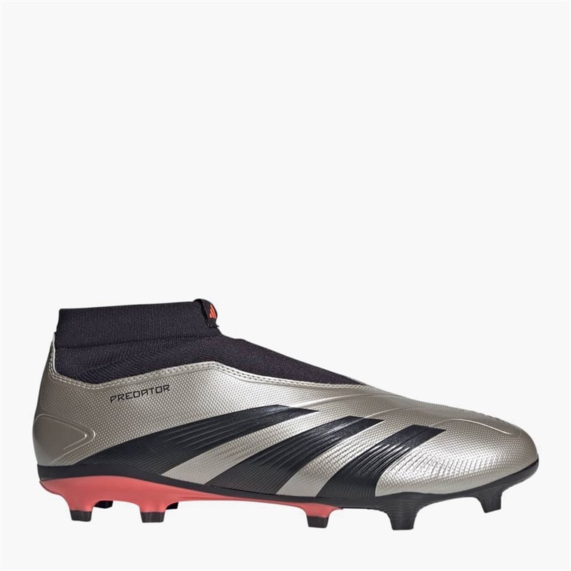 adidas Mens Predator League Laceless Vivid Horizon Pack FG Firm Ground Football Boots Platinum Metallic/Aurora Black/Turbo