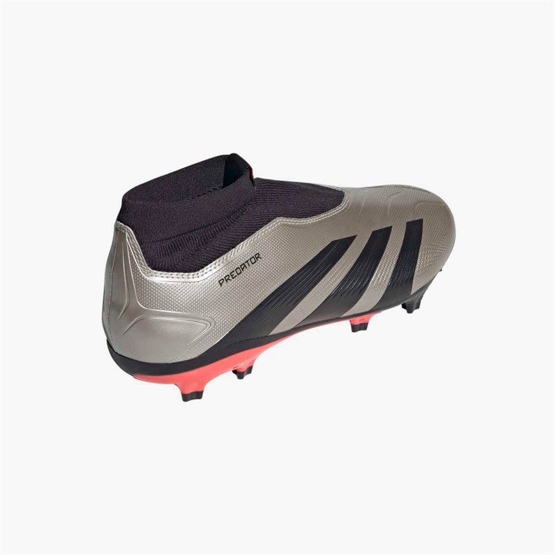 adidas Mens Predator League Laceless Vivid Horizon Pack FG Firm Ground Football Boots Platinum Metallic/Aurora Black/Turbo - Image 3