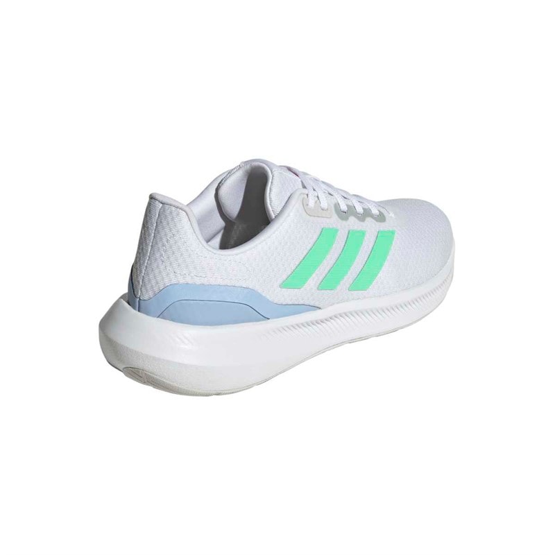 adidas Womens Runfalcon 3 Neutral Running Shoes Cloud White/Pulse Mint/Blue Dawn - Image 3