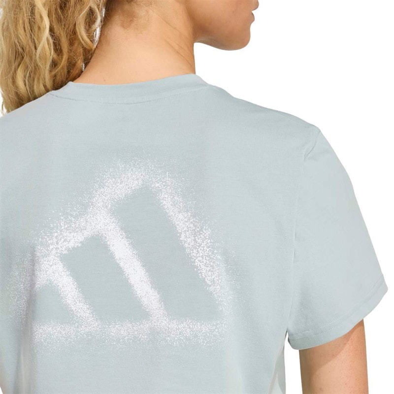 adidas Womens Climacool Power Training Graphic T-Shirt Wonder Sage - Image 5
