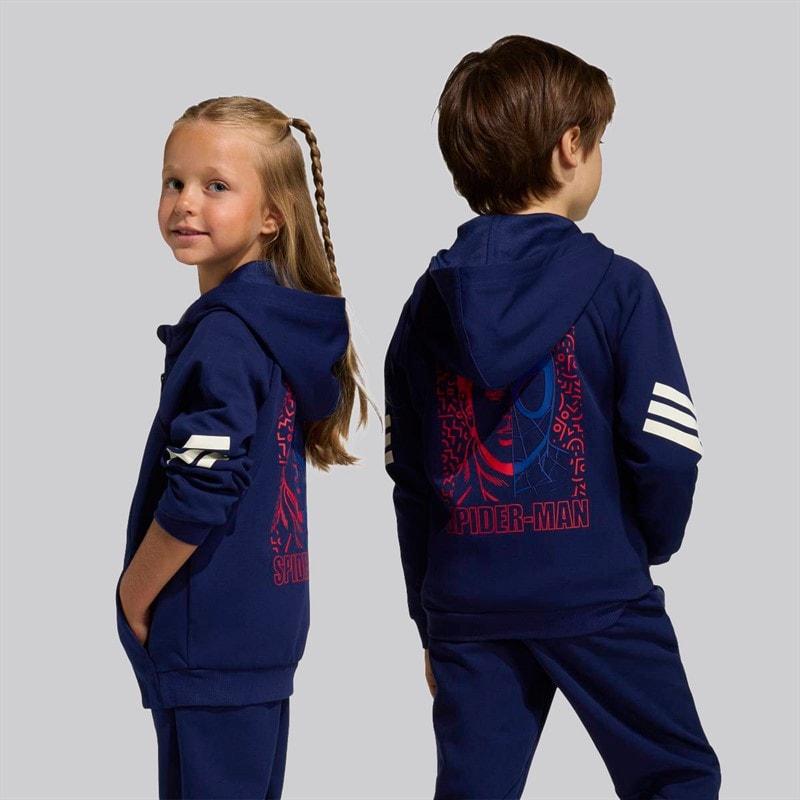 adidas Kids X Marvel Spider Man Track Top Dark Blue/Off White - Image 2
