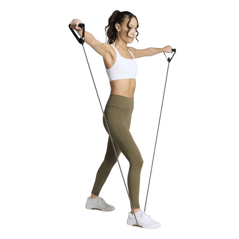 adidas Womens Optime Workout Leggings Olive Strata - Image 4