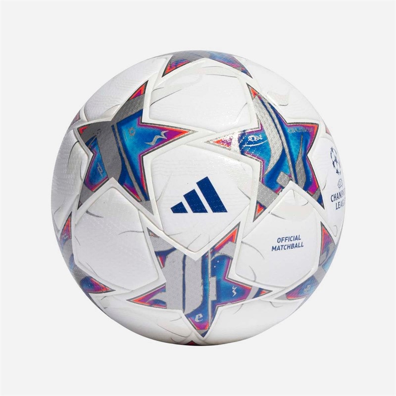adidas UEFA Champions League 23/24 Official Pro Match Football (FIFA Quality Pro Certified) White/Silver Metallic/Bright Cyan/Royal Blue